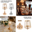 2-Pack 11" Crystal Pendant Candle Holders - Classic Empire Lamp Shade Style in Gold, Votive Candle Stand For Table Centerpieces