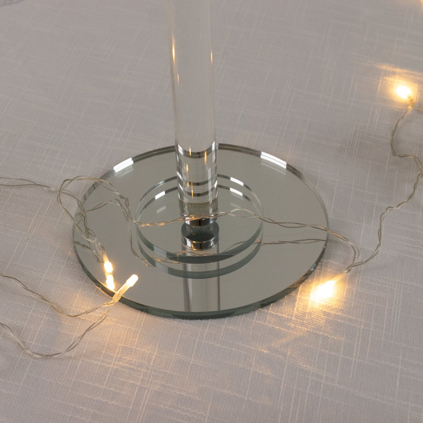 23" Crystal Candle Lamp with Ribbed Shade â€“ Clear Acrylic Column Candle Holder for Tealight & Taper Candles