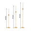 Gold Metal Taper Candle Holders with Hurricane Glass Shades, Set of 3 â€“ Modern Minimalist Candlestick Stands â€“ 28", 32", 36"