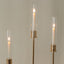 Gold Metal Taper Candle Holders with Hurricane Glass Shades, Set of 3 â€“ Modern Minimalist Candlestick Stands â€“ 28", 32", 36"