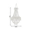 5ft Empire Style Beaded Crystal Chandelier with Silver Ornate Metal Frame, Adjustable Hanging Farmhouse Pendant Ceiling Lighting