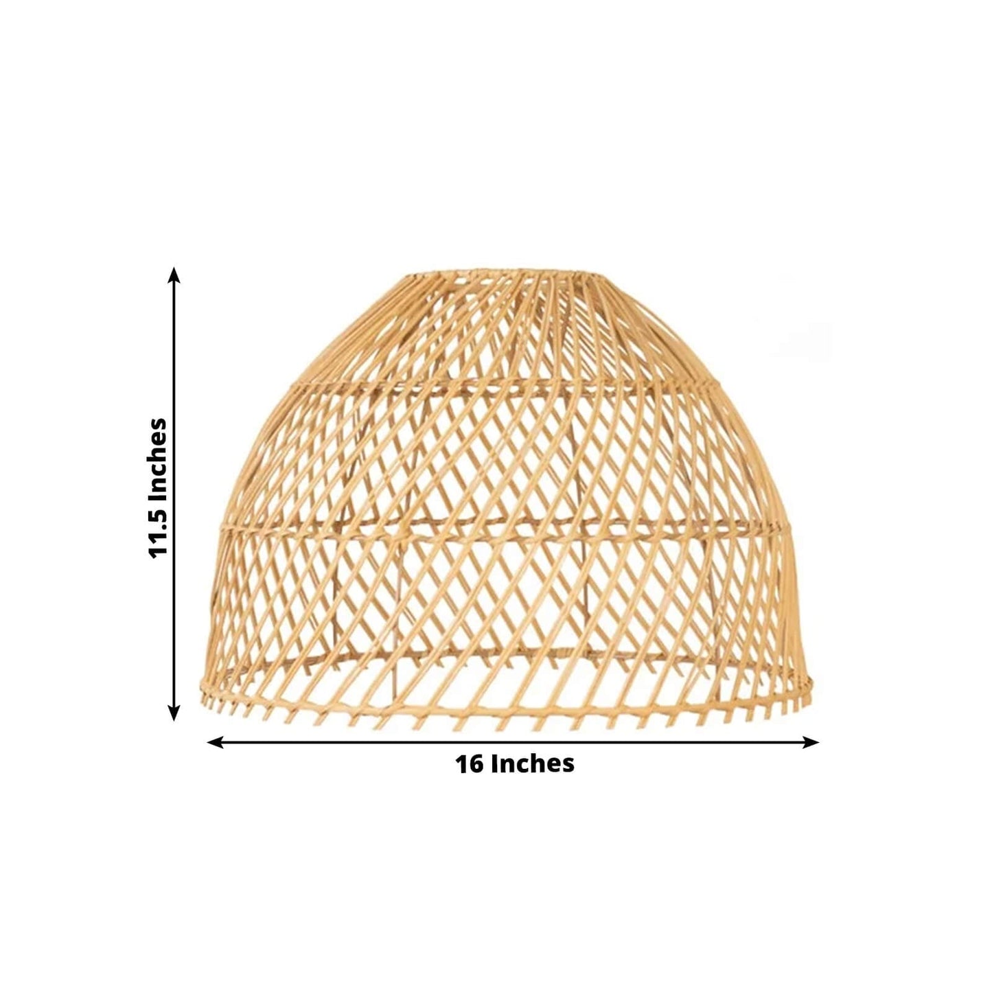 Boho Rattan Dome Pendant Shades â€“ 3 Pack Natural Woven Ceiling Lamp Covers â€“ 16" Round â€“ Shades Only