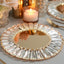 2 Pack 14" Crystal Pendant Metal Charger Plates â€“ Gold Mirror Glass Decorative Round Table Chargers
