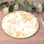 6-Pack Acrylic Round Charger Plates 13" in White with Gold Floral French Toile Pattern, Decorative Dinner Party Charger Tableware