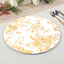 6-Pack Acrylic Round Charger Plates 13" in White with Gold Floral French Toile Pattern, Decorative Dinner Party Charger Tableware