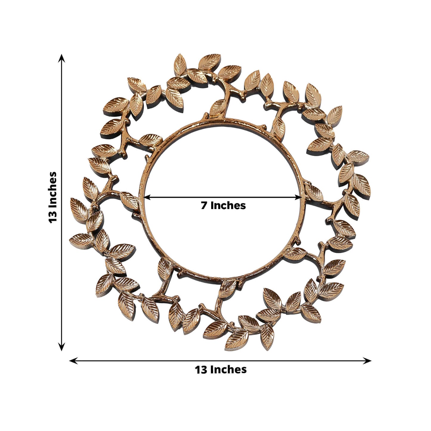 6 Pack Acrylic Plastic 13" Charger Plates in Gold Leaf Wreath Design â€“ Round Decorative Dinner Table Plates