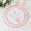 6-Pack Acrylic Round Charger Plates 13" in Transparent Blush with Beaded Rim, Decorative Dinner Party Serving Plates