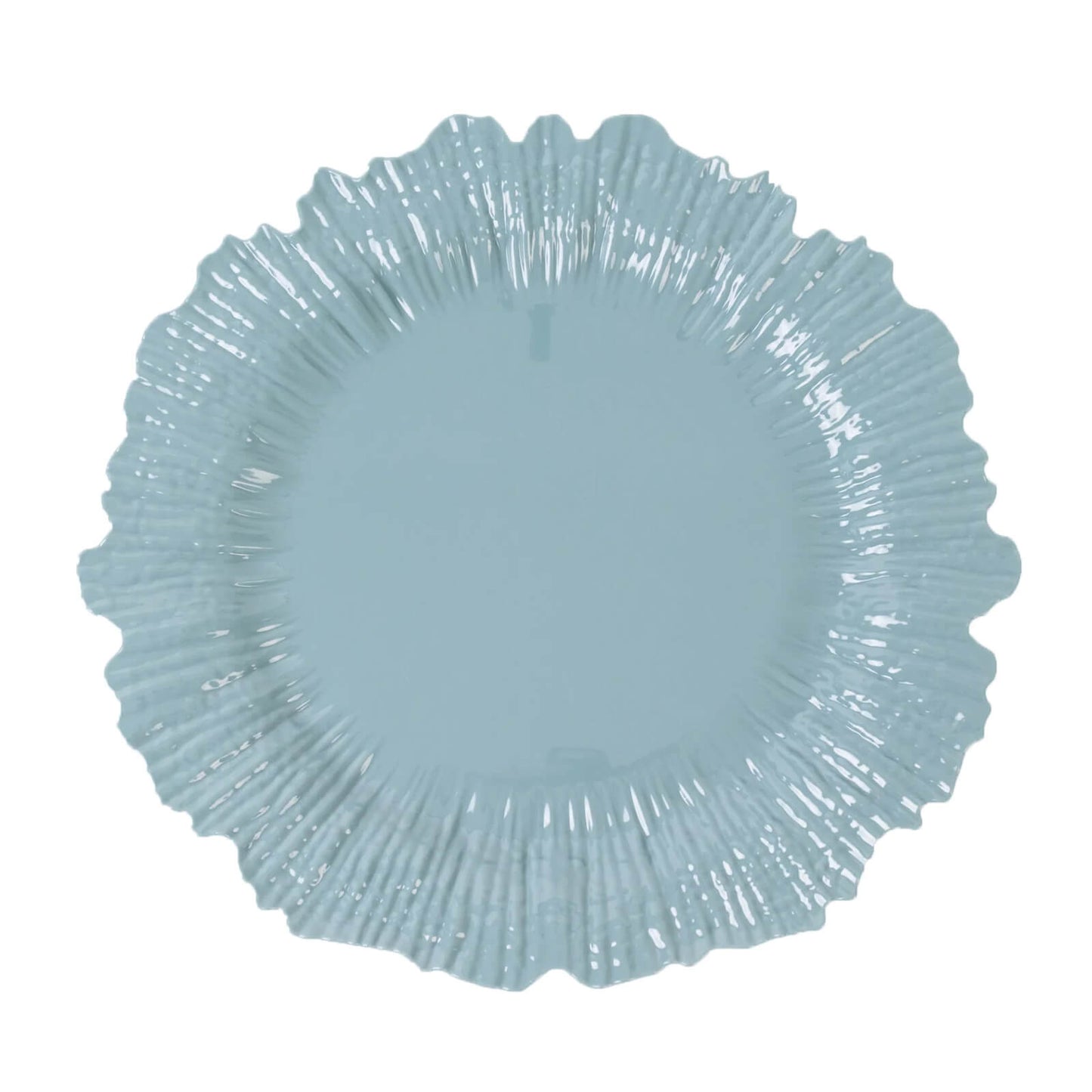 10 Pack Economy Reef Plastic Charger Plates â€“ 13" Dusty Blue Dinner Plate Chargers for Weddings, Parties & Catering