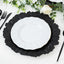 10 Pack Economy Reef Plastic Charger Plates â€“ 13" Black Dinner Plate Chargers for Weddings, Parties & Catering