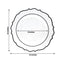 10-Pack Economy Plastic Round Charger Plates 13" in Clear with Black Scalloped Rim, Decorative Dinner Party Serving Plates