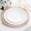 20-Pack Economy Plastic Round Charger Plates 13" in Blush with Gold Embossed Baroque Rim, Stylish Dinner Party Serving Plates