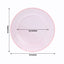 10-Pack Economy Round Plastic Charger Plates 13" in Transparent Blush with Beaded Rim, Stylish Dinner Party Serving Plates