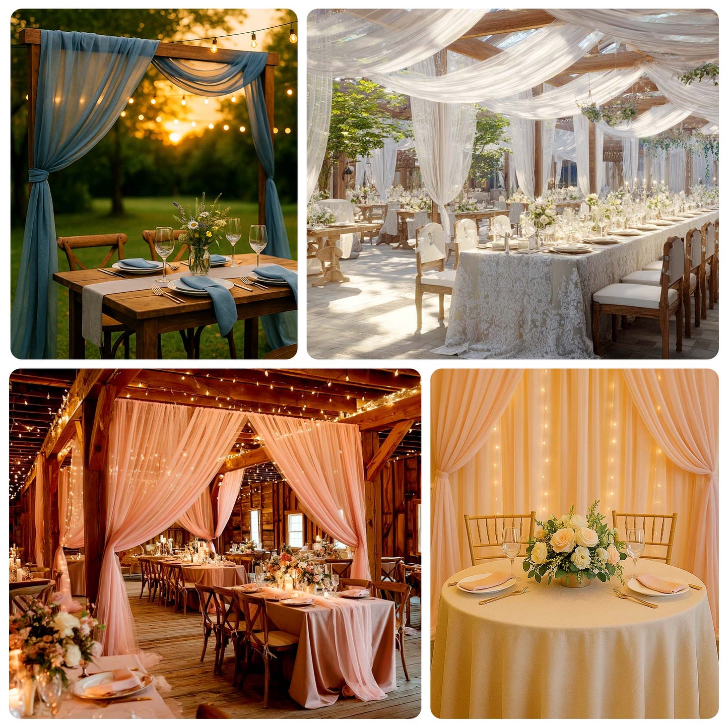 White Sheer Backdrop Drape â€“ 5ft x 14ft Wedding Arch & Ceiling Decor Panel, Wrinkle Free with Soft Shimmer