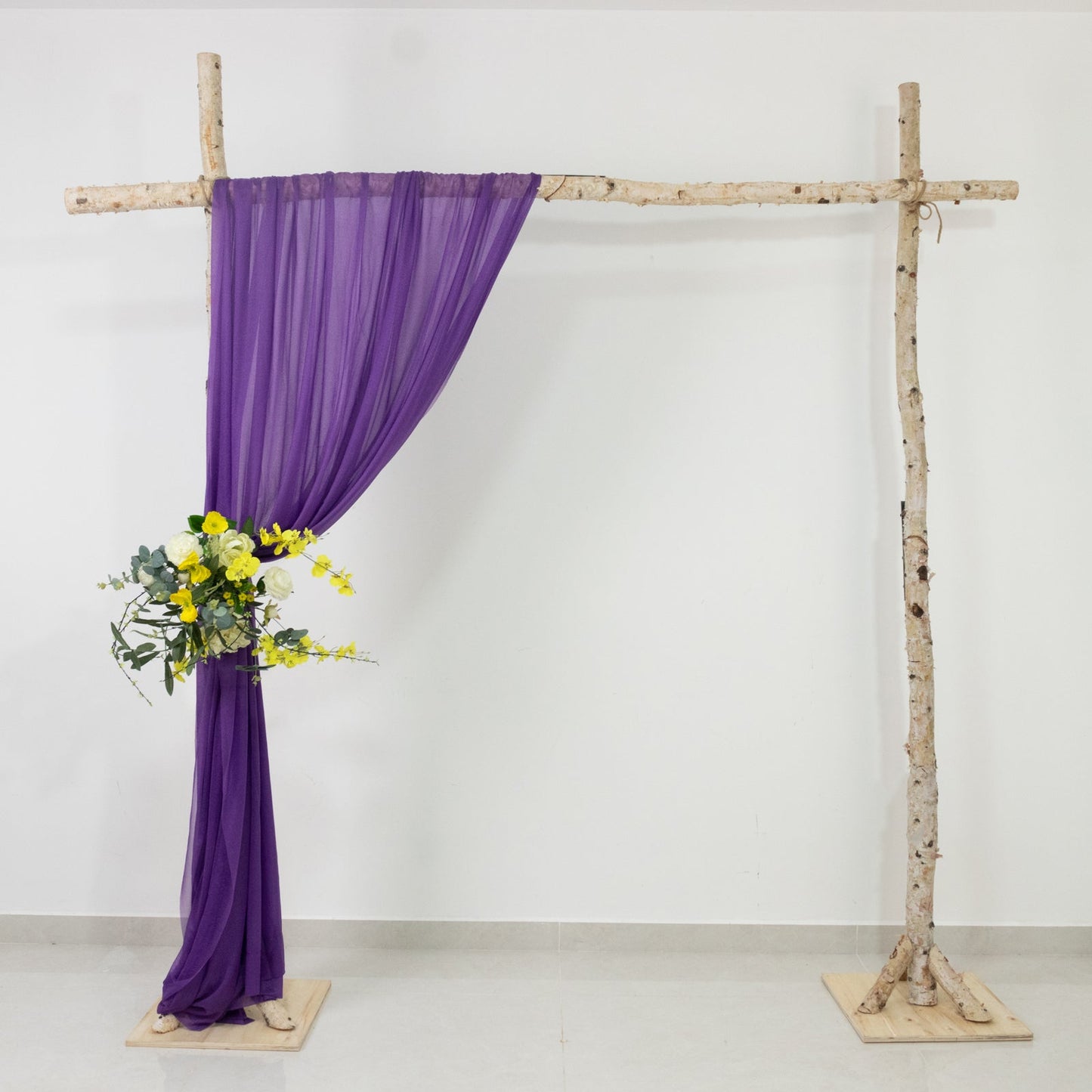 Purple Sheer Backdrop Drape â€“ 5ft x 14ft Wedding Arch & Ceiling Decor Panel, Wrinkle Free with Soft Shimmer