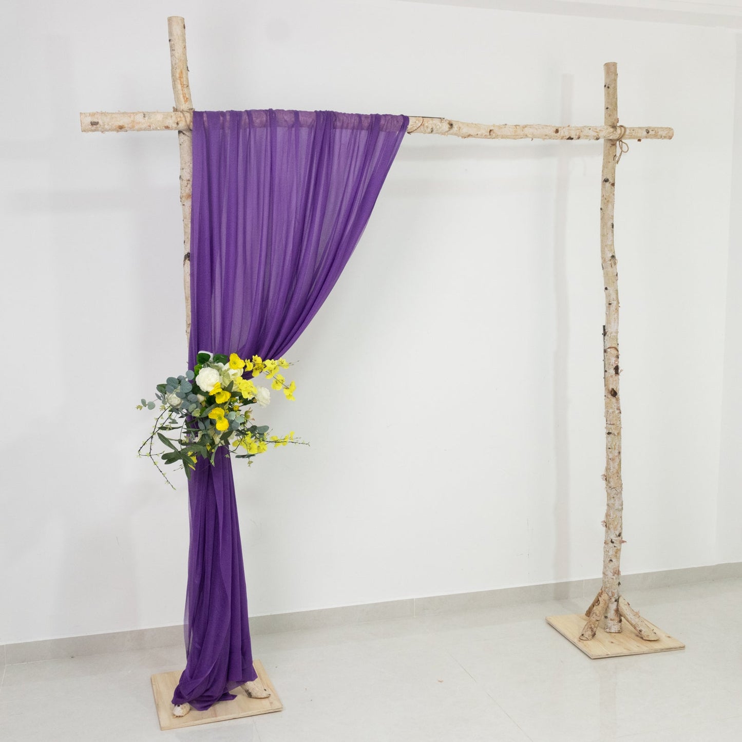 Purple Sheer Backdrop Drape â€“ 5ft x 14ft Wedding Arch & Ceiling Decor Panel, Wrinkle Free with Soft Shimmer