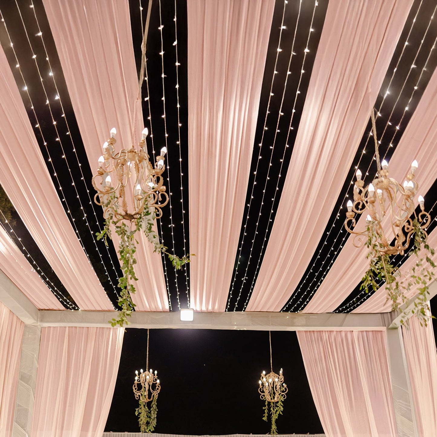 Blush Sheer Backdrop Drape â€“ 5ftx32ft Wedding Arch & Ceiling Decor Panel, Wrinkle Free with Soft Shimmer