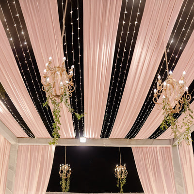 Blush Sheer Backdrop Drape â€“ 5ftx32ft Wedding Arch & Ceiling Decor Panel, Wrinkle Free with Soft Shimmer