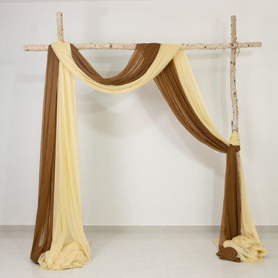 Champagne Sheer Backdrop Drape â€“ 5ftx32ft Wedding Arch & Ceiling Decor Panel, Wrinkle Free with Soft Shimmer