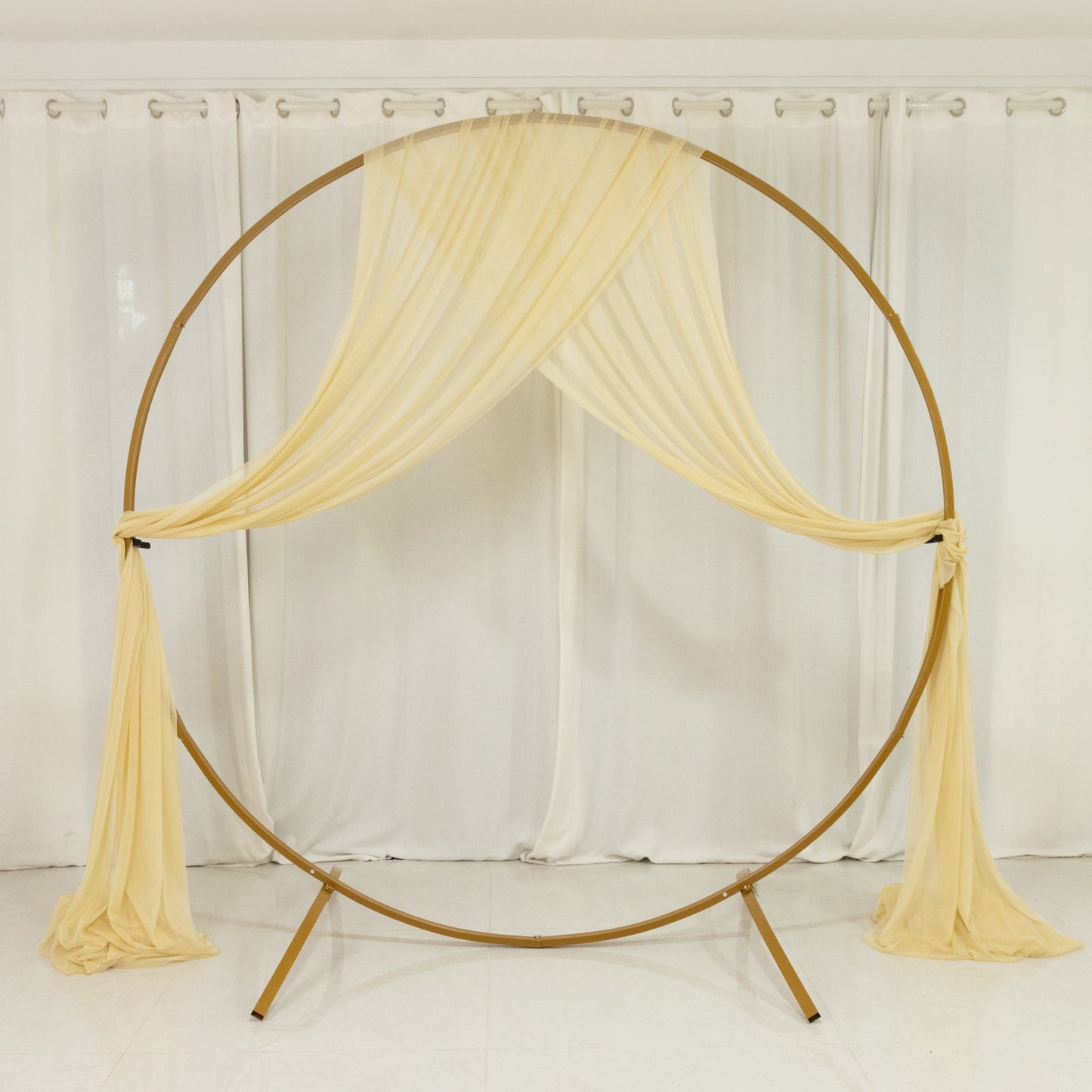 Champagne Sheer Backdrop Drape â€“ 5ftx32ft Wedding Arch & Ceiling Decor Panel, Wrinkle Free with Soft Shimmer