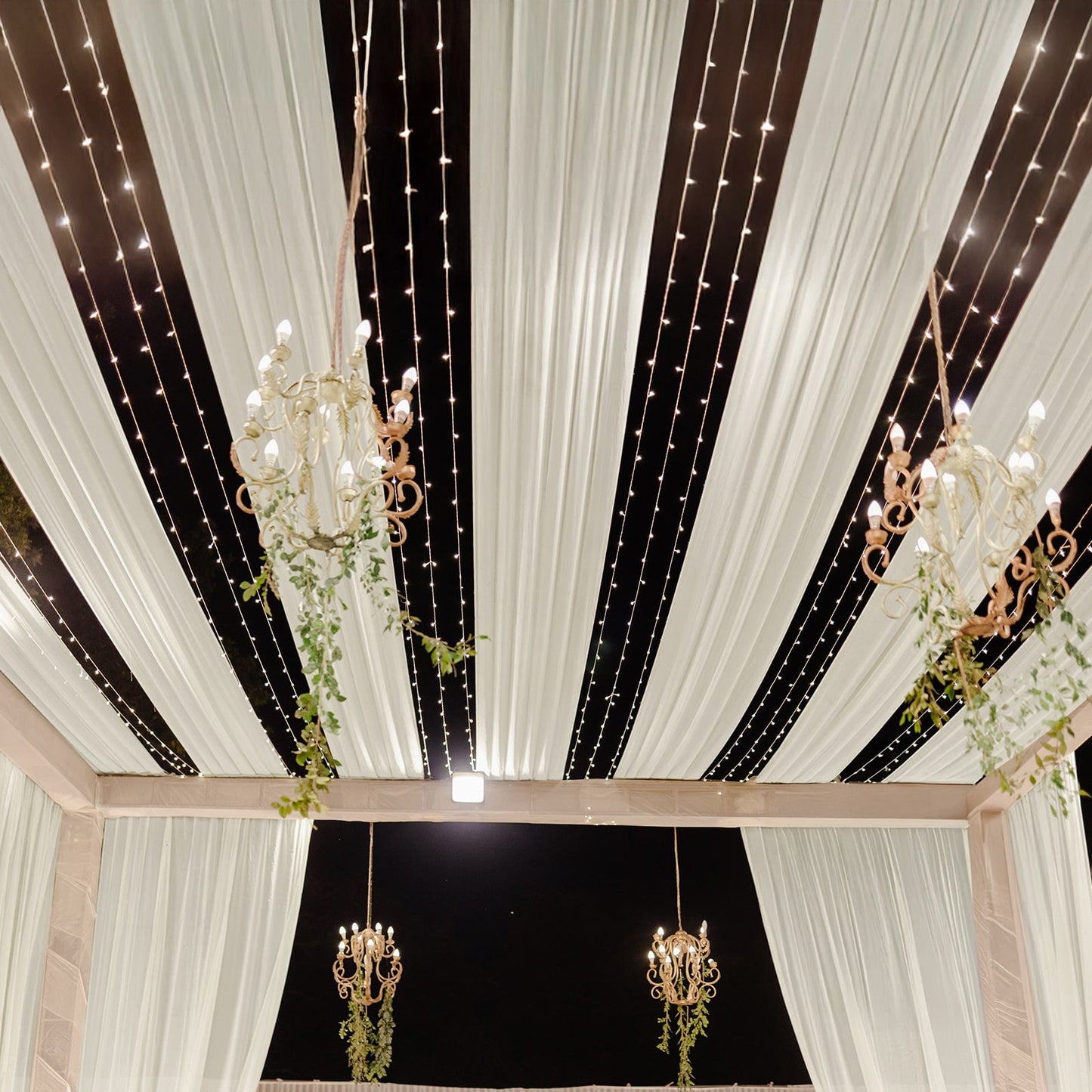 Ivory Sheer Backdrop Drape â€“ 5ftx32ft Wedding Arch & Ceiling Decor Panel, Wrinkle Free with Soft Shimmer