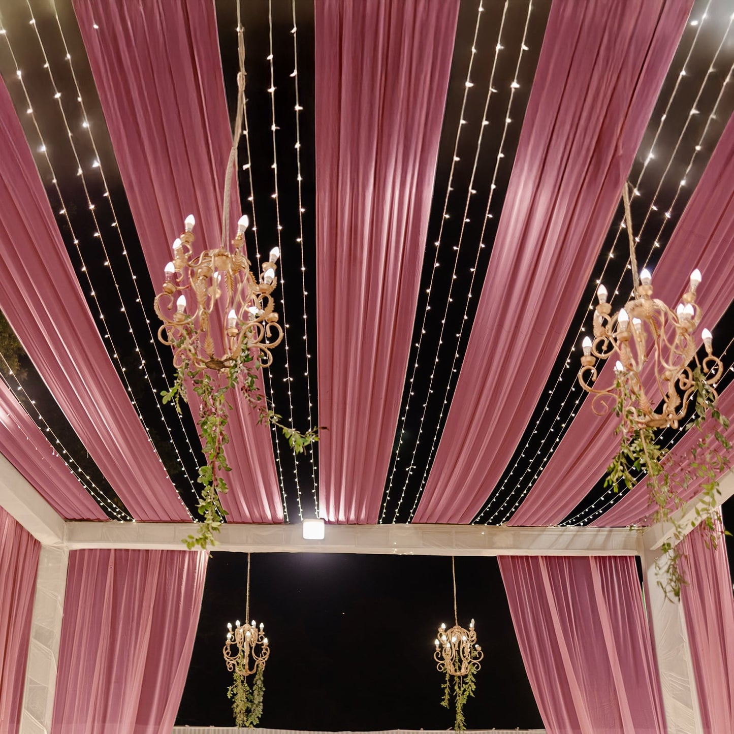 Mauve Cinnamon Rose Sheer Backdrop Drape â€“ 5ftx32ft Wedding Arch & Ceiling Decor Panel, Wrinkle Free with Soft Shimmer