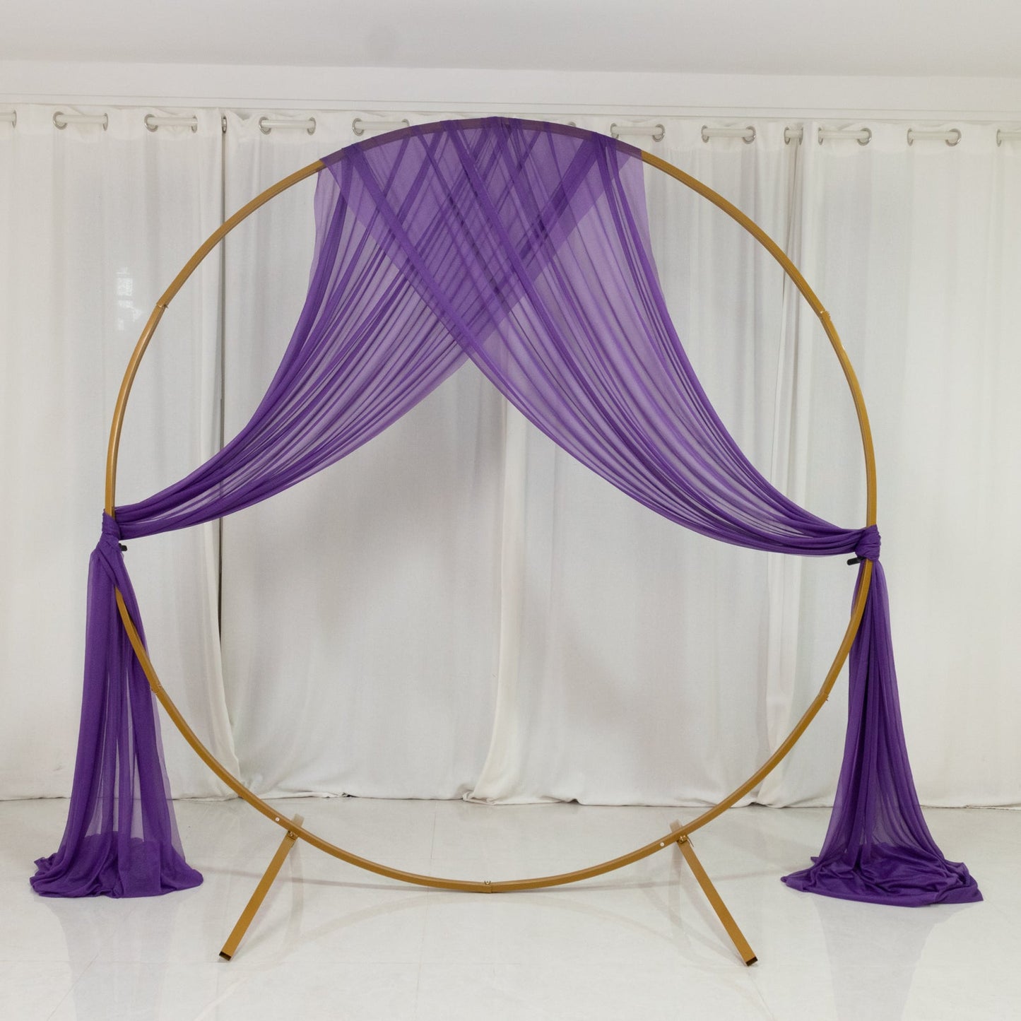 Purple Sheer Backdrop Drape â€“ 5ftx32ft Wedding Arch & Ceiling Decor Panel, Wrinkle Free with Soft Shimmer