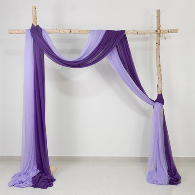 Purple Sheer Backdrop Drape â€“ 5ftx32ft Wedding Arch & Ceiling Decor Panel, Wrinkle Free with Soft Shimmer