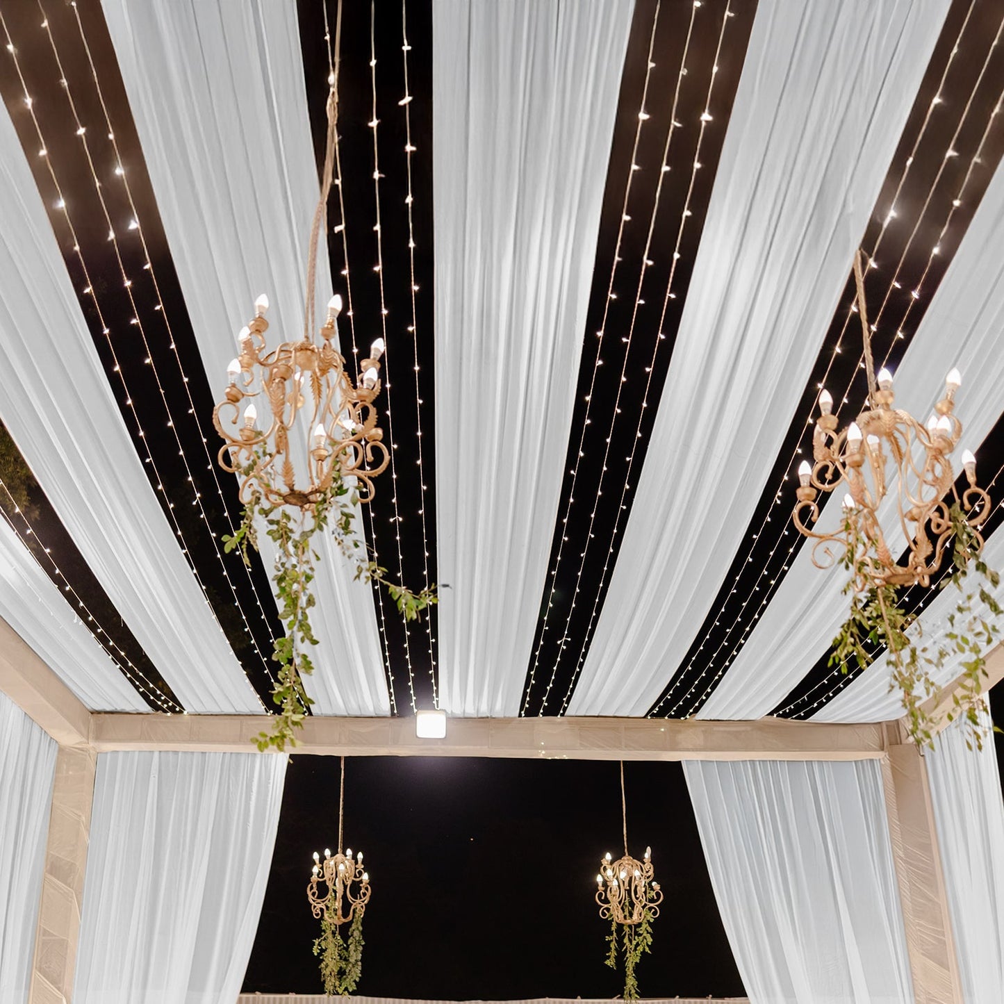 White Sheer Backdrop Drape â€“ 5ftx32ft Wedding Arch & Ceiling Decor Panel, Wrinkle Free with Soft Shimmer
