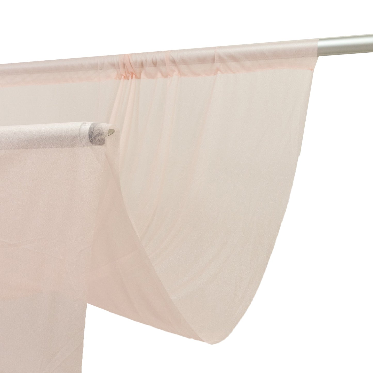 Sheer Backdrop Curtain Panel 5ft Ã— 10ft Blush â€“ Wedding Arch Drape with Rod Pocket