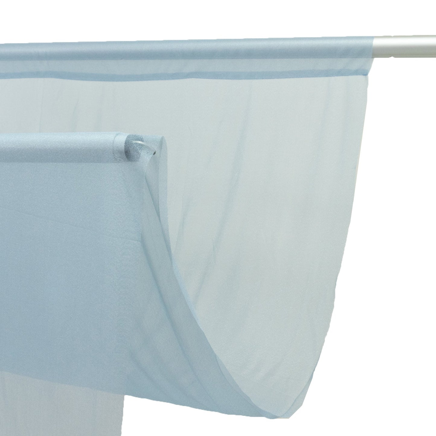 Sheer Backdrop Curtain Panel 5ft Ã— 10ft Dusty Blue â€“ Wedding Arch Drape with Rod Pocket