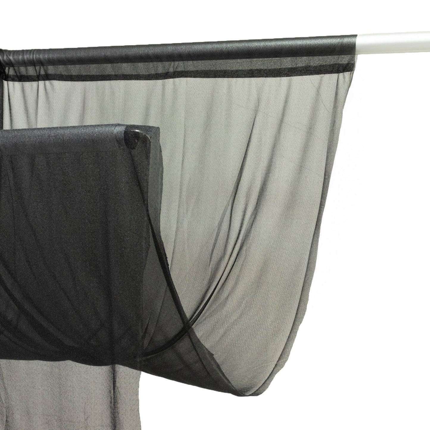 Sheer Backdrop Curtain Panel 5ft Ã— 10ft Black â€“ Wedding Arch Drape with Rod Pocket