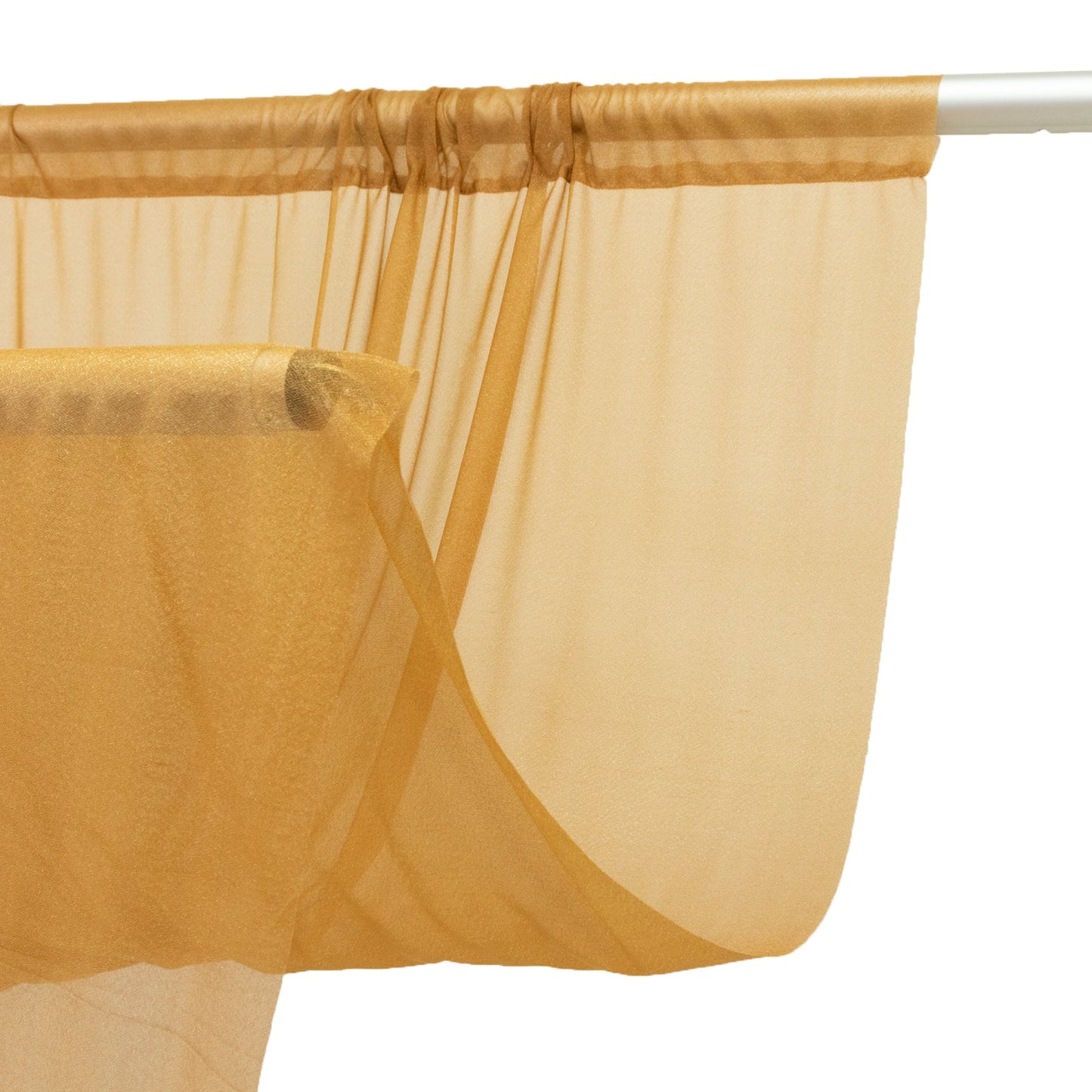 Sheer Backdrop Curtain Panel 5ft Ã— 10ft Gold â€“ Wedding Arch Drape with Rod Pocket