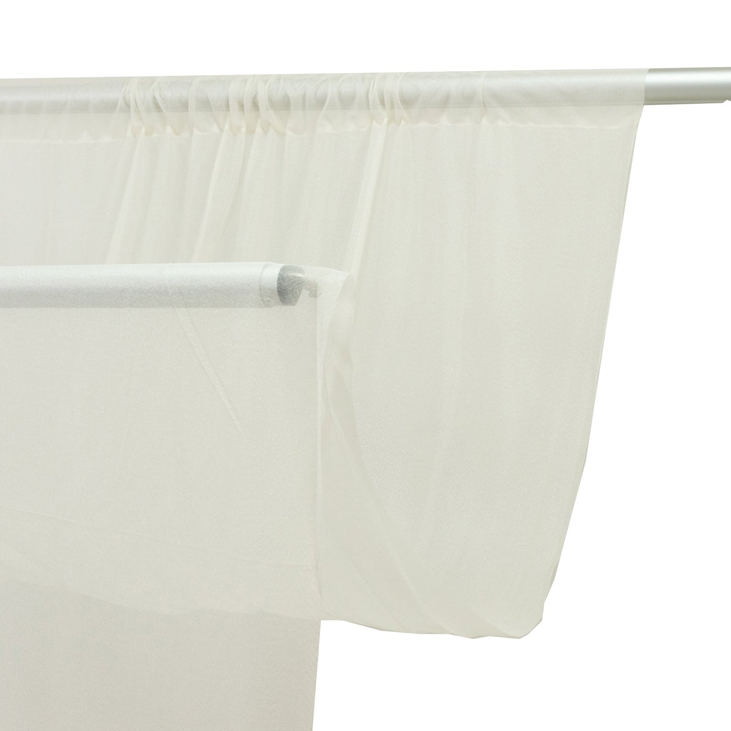 Sheer Backdrop Curtain Panel 5ft Ã— 10ft Ivory â€“ Wedding Arch Drape with Rod Pocket