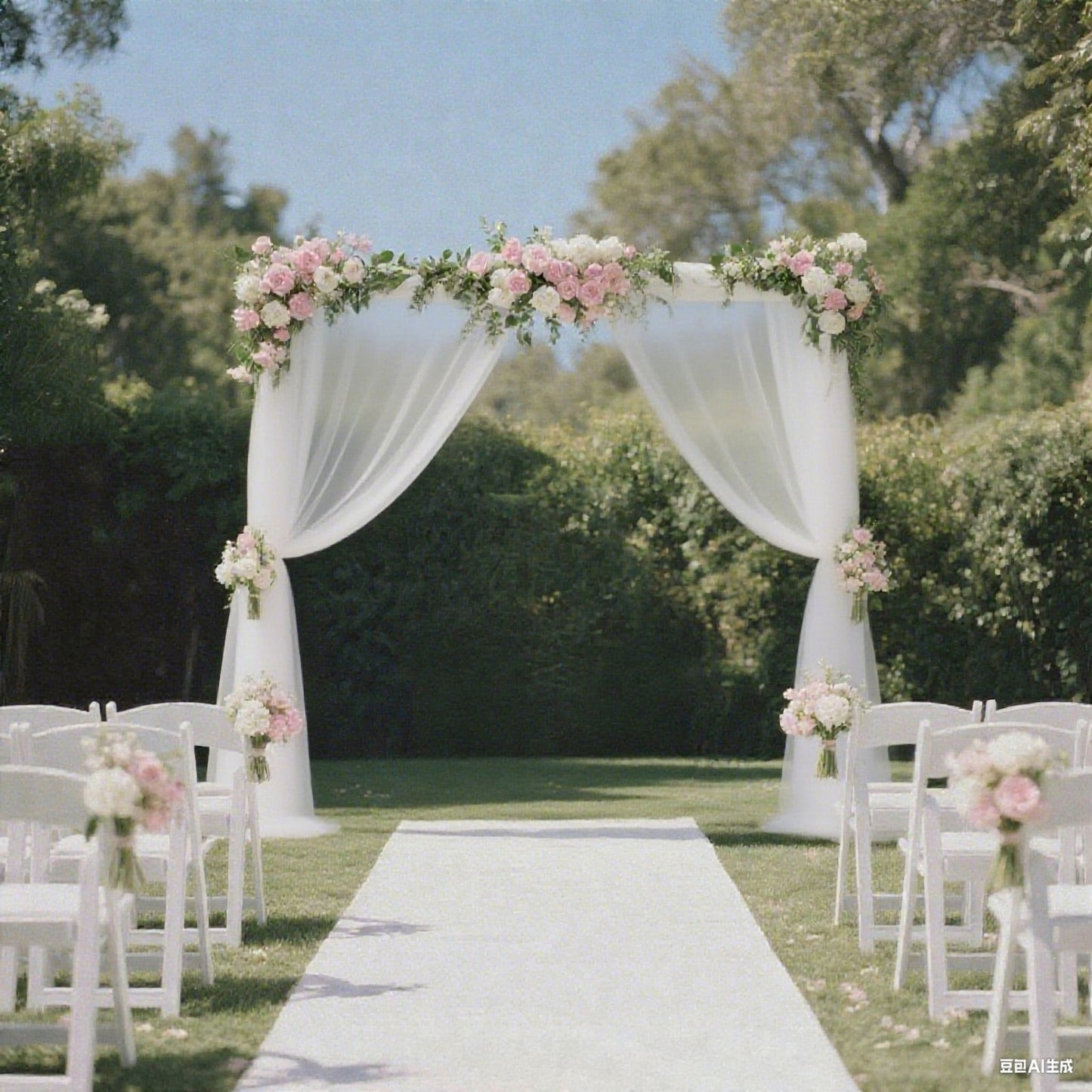 Sheer Backdrop Curtain Panel 5ft Ã— 10ft Ivory â€“ Wedding Arch Drape with Rod Pocket