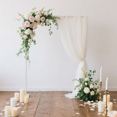 Sheer Backdrop Curtain Panel 5ft Ã— 10ft Ivory â€“ Wedding Arch Drape with Rod Pocket