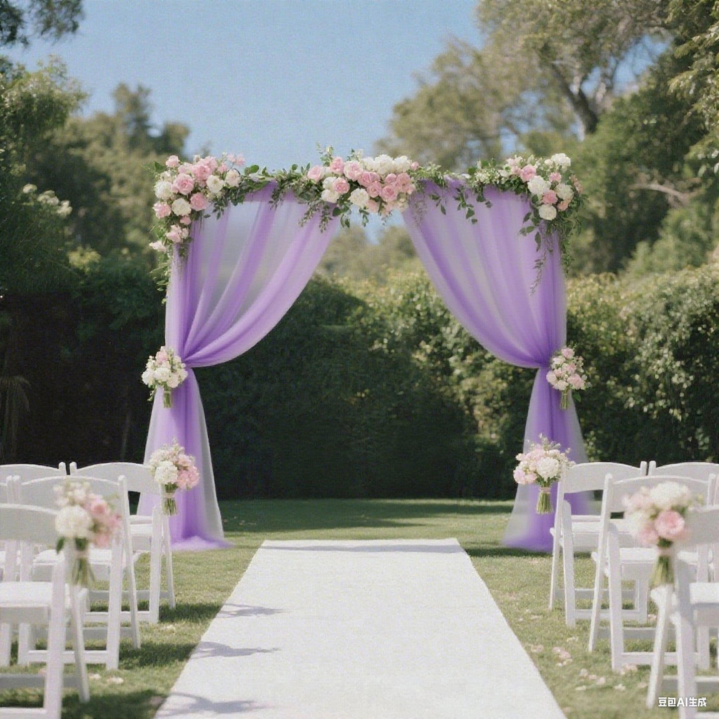Sheer Backdrop Curtain Panel 5ft Ã— 10ft Lavender Lilac â€“ Wedding Arch Drape with Rod Pocket
