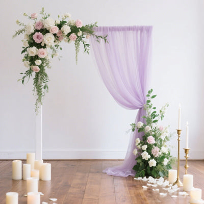 Sheer Backdrop Curtain Panel 5ft Ã— 10ft Lavender Lilac â€“ Wedding Arch Drape with Rod Pocket