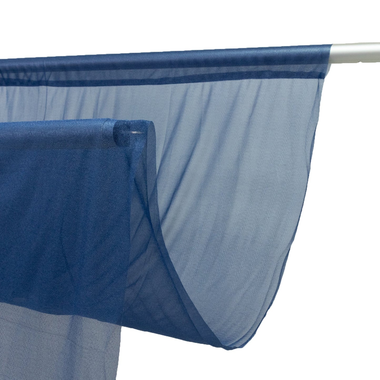 Sheer Backdrop Curtain Panel 5ft Ã— 10ft Navy Blue â€“ Wedding Arch Drape with Rod Pocket