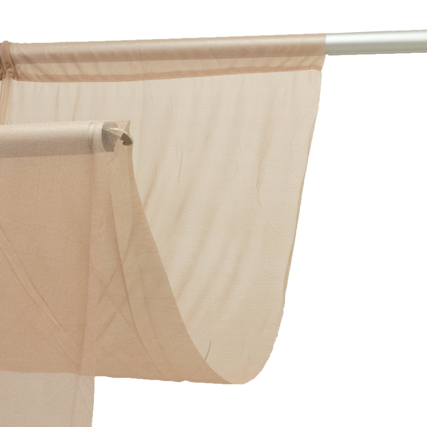Sheer Backdrop Curtain Panel 5ft Ã— 10ft Taupe  â€“ Wedding Arch Drape with Rod Pocket