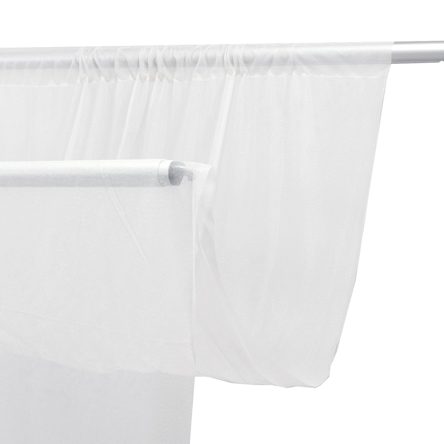 Sheer Backdrop Curtain Panel 5ft Ã— 10ft White â€“ Wedding Arch Drape with Rod Pocket