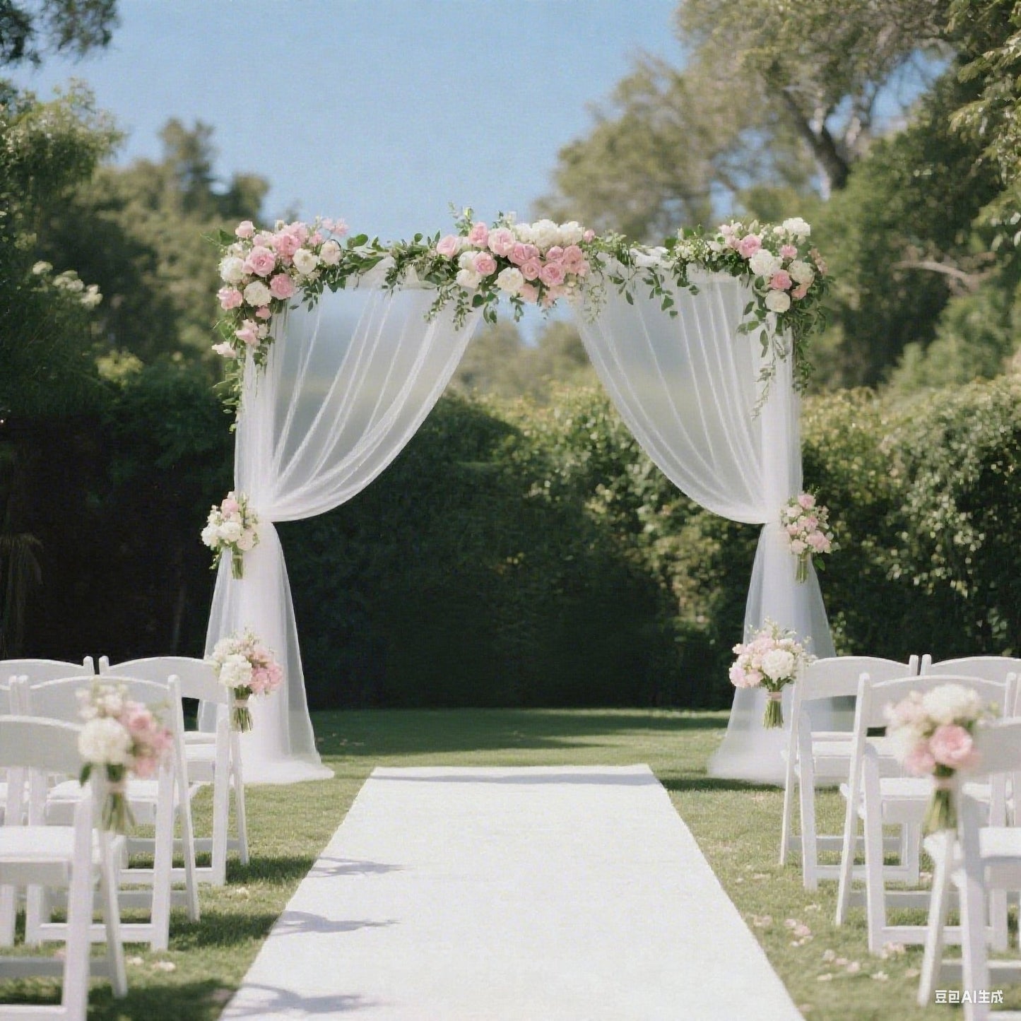 Sheer Backdrop Curtain Panel 5ft Ã— 10ft White â€“ Wedding Arch Drape with Rod Pocket