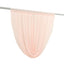 4ft x 4ft Sheer Chiffon Backdrop Valance Drapes â€“ Blush Curved Swag Topper Panel