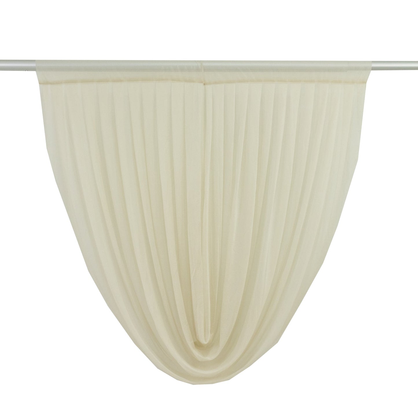 4ft x 4ft Sheer Chiffon Backdrop Valance Drapes â€“ Beige Curved Swag Topper Panel