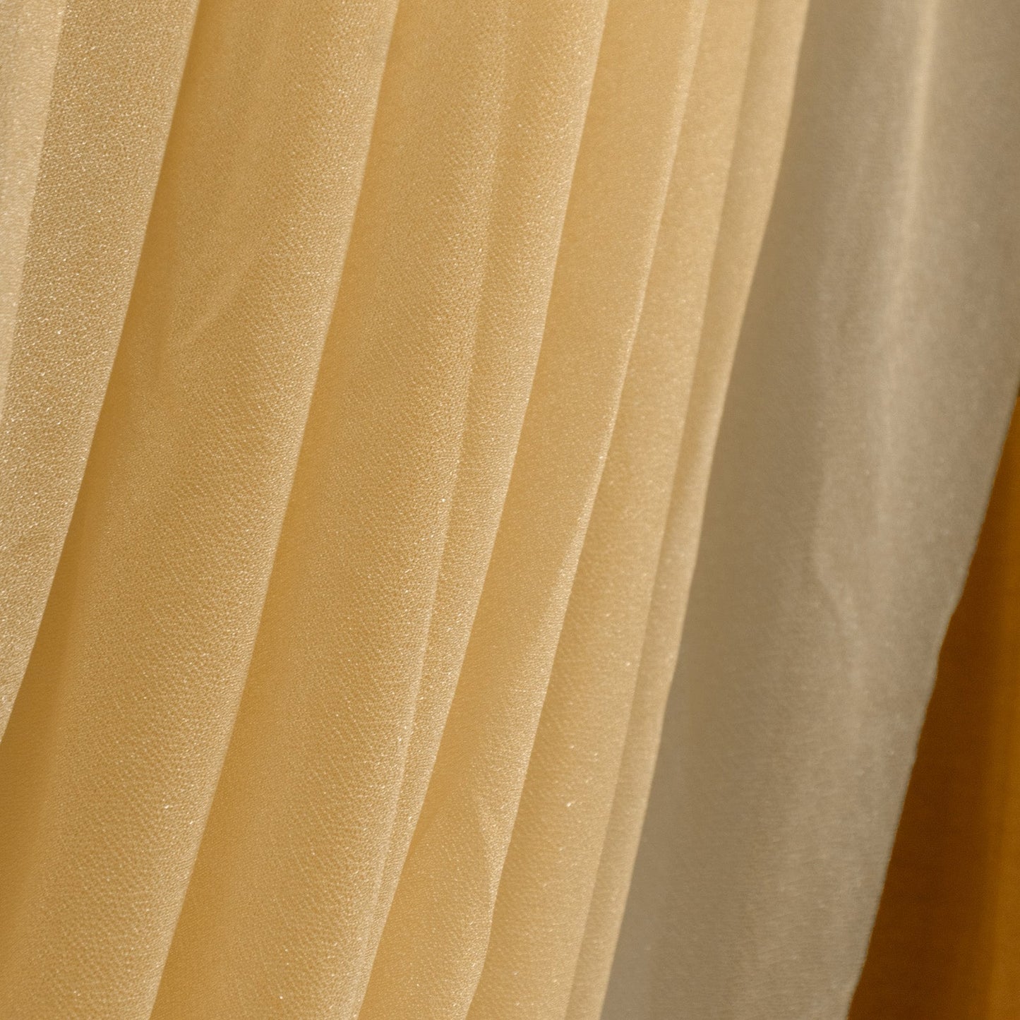 4ft x 4ft Sheer Chiffon Backdrop Valance Drapes â€“ Champagne Curved Swag Topper Panel