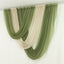 4ft x 4ft Sheer Chiffon Backdrop Valance Drapes â€“ Dusty Sage Green Curved Swag Topper Panel