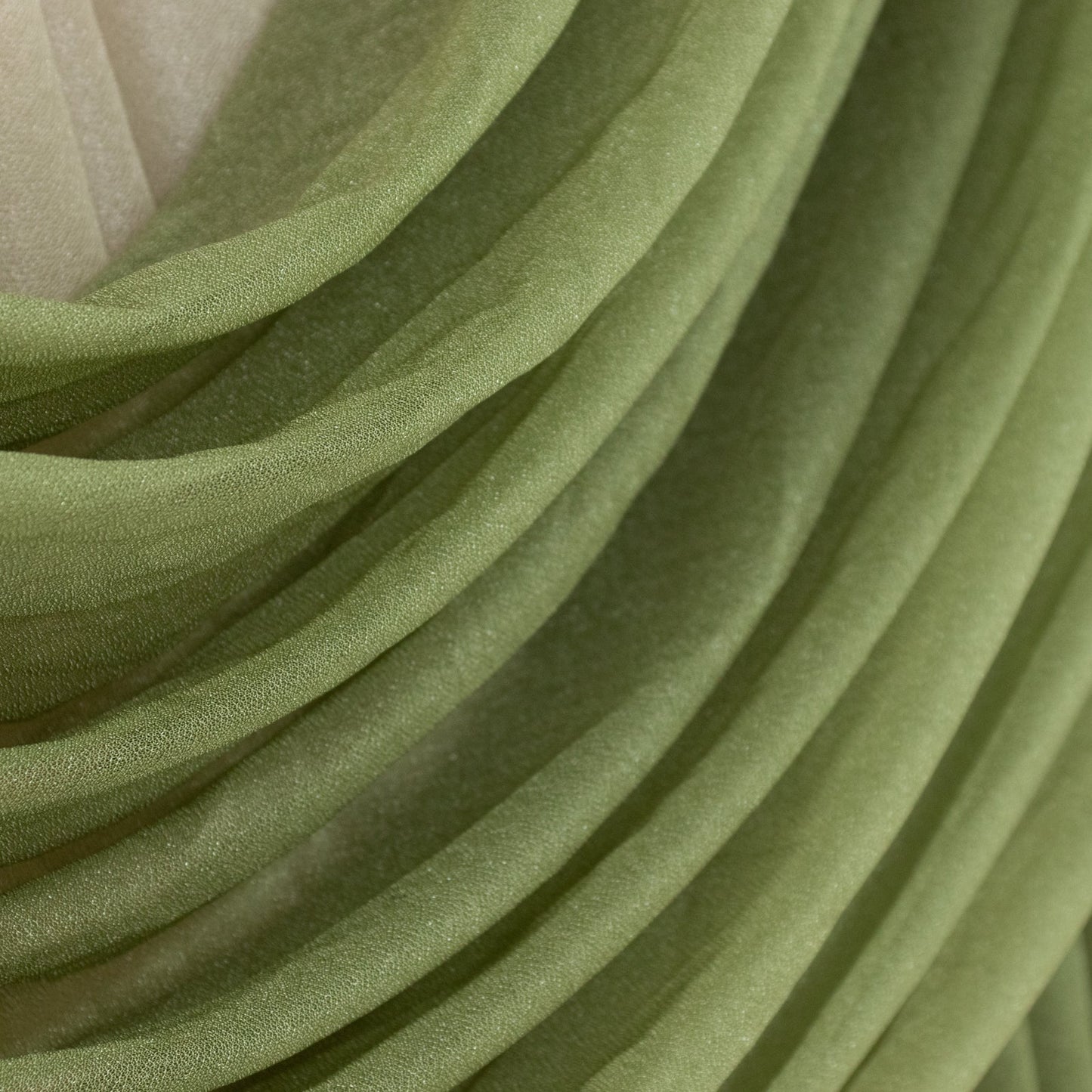 4ft x 4ft Sheer Chiffon Backdrop Valance Drapes â€“ Dusty Sage Green Curved Swag Topper Panel