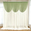 4ft x 4ft Sheer Chiffon Backdrop Valance Drapes â€“ Dusty Sage Green Curved Swag Topper Panel