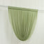 4ft x 4ft Sheer Chiffon Backdrop Valance Drapes â€“ Dusty Sage Green Curved Swag Topper Panel