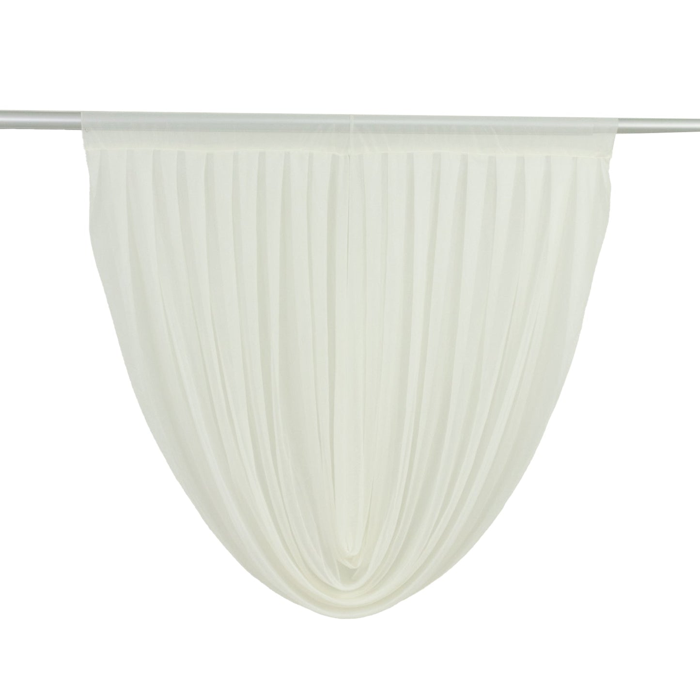 4ft x 4ft Sheer Chiffon Backdrop Valance Drapes â€“ Ivory Curved Swag Topper Panel