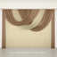 4ft x 4ft Sheer Chiffon Backdrop Valance Drapes â€“ Taupe Curved Swag Topper Panel